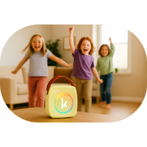 Kiddoboo mini Karaoke Speaker & Mic Yellow + NikoletaTV Kiddoboo mini Karaoke Speaker & Mic Yellow + NikoletaTV